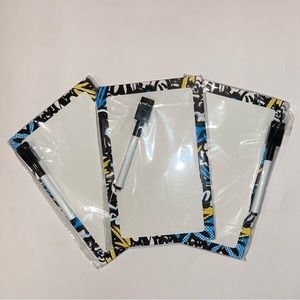 Staples Set of 3 Black & Yellow Dry Erase Boards. 8.5” x 5.5”